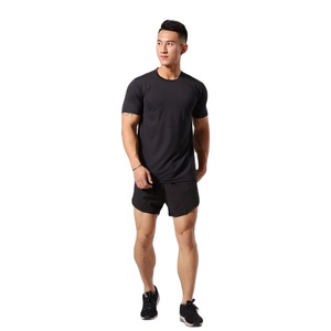 Camiseta deportiva para hombre, ropa deportiva con pantalones cortos, camisetas de gimnasio multicolor personalizadas con pantalones cortos negros - Product Image 1