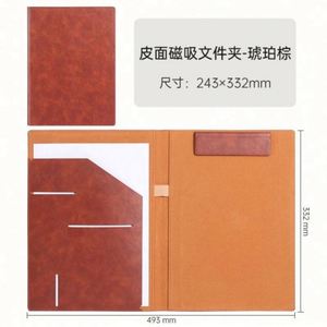 Custom Logo Printing PU Leather Clip <b>File</b> Folder <b>A4</b> Size 2.5cm Thickness Custom Color Business School Office Conference - Product Image 6