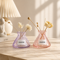 Bouteille en verre conique transparente pour diffuseur de parfum 260ml 300ml, vente en gros, bouteille vide pour arôme, sérigraphie personnalisée, marquage à chaud
