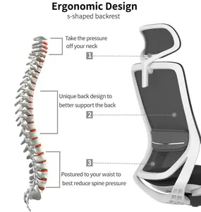 Schlussverkauf dickerer Rahmen moderner hochrücken drehbarer ergonomischer Netz-Bürostuhl