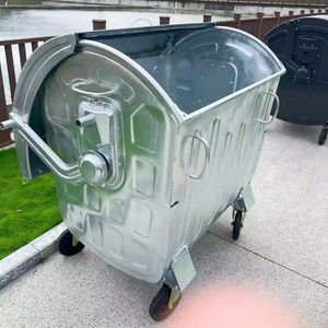 <b>Large</b> Capacity Outdoor Waste <b>Bin</b> for Recycling Environmental Protection Street Residential Community Metal <b>Bins</b> Garbage Can - Product Image 4