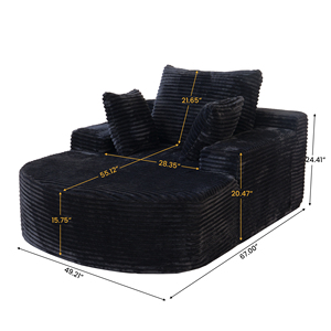 <span class=keywords><strong>Sofa</strong></span> Tunggal Atunus Nordic Kain <span class=keywords><strong>Corduroy</strong></span> Hitam, Furnitur <span class=keywords><strong>Sofa</strong></span> Santai untuk Kamar Tidur Ruang Tamu, Tersedia Berbagai Warna - Product Image 6