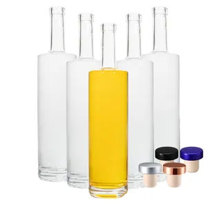 Venta al por mayor 200ml 375ml 500ml 750ml licor vino vacío licor botellas de vidrio botella de vidrio personalizada botella de licor