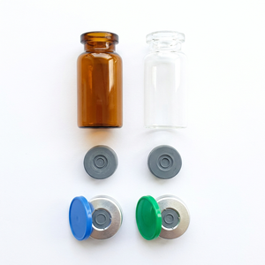 High-Neutrality 10ml Amber Glass Peptide Vial Sets with Red Flip-Off Caps & Medical Butyl Stoppers for Light-Sensitive Compounds - Product Image 1
