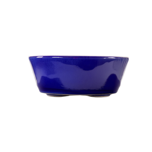 Maceta de Cerámica para Bonsái, Redonda, con Esmalte Azul, Pequeña, Estilo Chino Tradicional - Product Image 3