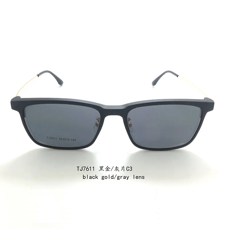 TJ7611 Quadratische Brille Rahmen Männer Rezept Biologisch abbaubare optische Brille Rahmen Sonne und Anti Blaulicht Brille