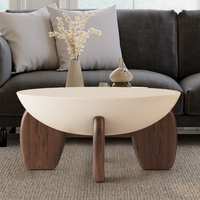 Nordique Simple moderne marbre rond ardoise lumière luxe italien bois minimaliste ménage salon thé salon Table basse