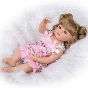 Poupée Reborn réaliste de 22 pouces en vinyle, avec accessoires de <span class=keywords><strong>biberon</strong></span> à tétine magnétique, pour filles, cadeau pour enfants - Product Image 4