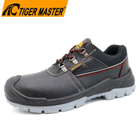 Zapatos de Seguridad para Hombre, de Cuero Negro, de Corte Bajo, Antideslizantes, con Puntera de Acero, Antipinchazos, Antiestáticos, Resistentes al Agua, EN ISO 20345