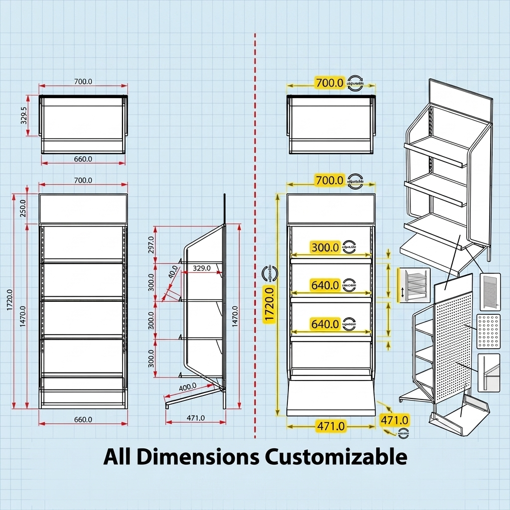 Custom Metal Floor Display Stand for Cleaner Display Racks Retail Display for Bottle for Supermarket & Bottle Products Retail — view 4