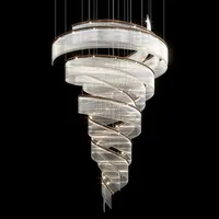 Lustre de luxe en cristal LED, design tendance, idéal pour salon, hôtel, escalier