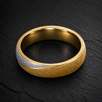 JLM Hochwertige Zweifarbige Mattierte Eternity-Band Paarringe aus Titan-Stahl mit Zirkonia für Verliebte, Hochzeit, Jahrestag, Versprechen, Minimalistisch