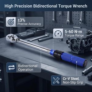 1/2" 50-200Nm Tool 72 Tooth Drive Preset Adjustable High-precision <b>Torque</b> Wrench <b>Set</b> for Auto Riderace Bicycle - Product Image 2