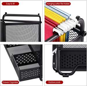Organisateur de <span class=keywords><strong>dossiers</strong></span> suspendu en métal personnalisé <span class=keywords><strong>avec</strong></span> <span class=keywords><strong>tiroir</strong></span>, rangement pour lettres/A4, plateau de documents multifonctionnel pour le <span class=keywords><strong>bureau</strong></span>, porte-documents - Product Image 5