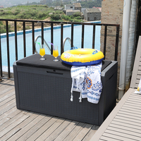 Piscine Deck Box Jardin Extérieur En Plastique Rotin Boîte De Rangement Étanche