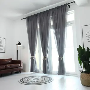Estar sala cortinas janela luxo Esvazie café cortina porta rendas cortinas para quarto