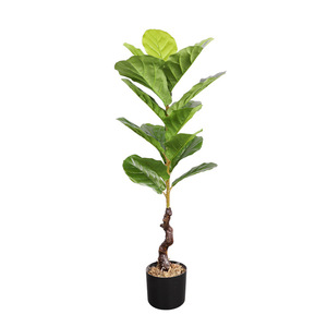 Árbol Artificial de Ficus Lyrata, Planta Decorativa Grande para Interiores, Alta Simulación, Plástico, Estilo Bonsái de una Sola Pieza - Product Image 3