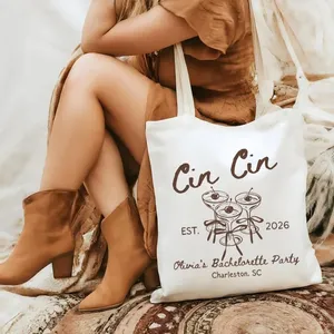 Bolsa de Mano Personalizada para Despedida de Soltera <span class=keywords><strong>Cin</strong></span> <span class=keywords><strong>Cin</strong></span>, con Nombre Impreso, Bolsa de Regalo para Damas de Honor para Viaje a Charleston - Product Image 3