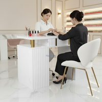 Table de manucure moderne style crème pour salon de beauté avec collecteur de poussière, bureau à ongles en plastique écologique et durable pour salon