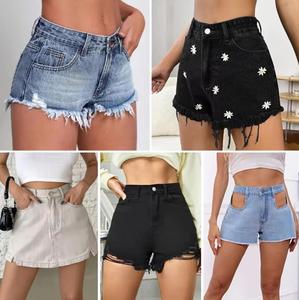 Nuovi <span class=keywords><strong>Shorts</strong></span> in Denim Versione Coreana, Pantaloncini Jeans da Donna Estivi a Gamba Larga, <span class=keywords><strong>Shorts</strong></span> a Linea A, Spedizione Casuale - Product Image 1