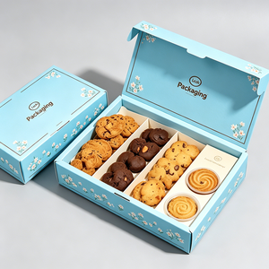 Caja para Galletas con Logotipo Personalizado, Ecológica, Hecha con Materiales Reciclados, con Separadores para Vasos, Embalaje de Cartón de Grado Alimenticio para Dulces y Pasteles - Product Image 1