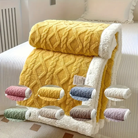 Usine en vrac en gros de haute qualité hiver épaissi Jacquard Sherpa chaud couverture de lit double pour l'hiver