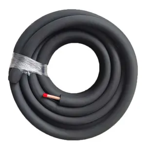 Tubulação de Cobre Isolada Conjuntos De Linha De Cobre Preto para Ar Condicionado 20m 30m 1/4 "1/2" 3/8 "para Ar Condicionado