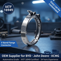 Kit de fixation à collier en V réglable en acier inoxydable 304 poli de 2,0 à 3,0 pouces pour turbocompresseurs automobiles, intercoolers et tuyaux d'échappement