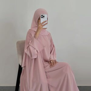 Nouvelle Collection 2026 : Ensemble <span class=keywords><strong>Deux</strong></span> Pièces Abaya Ramadan en Dentelle pour Femmes – Vêtements Islamiques de Dubaï – Vente en Gros - Product Image 1