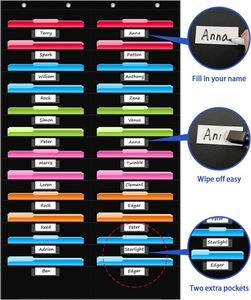 Heavy Duty 24-Pocket Hanging <b>File</b> Organizer - Eco-Friendly Fabric Wall Chart, Foldable <b>Storage</b> with Name Tag - Product Image 4