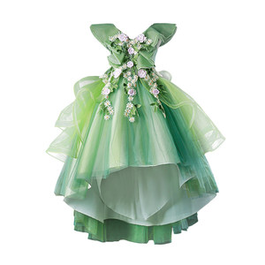 Vestido de Princesa con Temática Forestal para Niñas, Vestido de Alta Gama para Cumpleaños, Presentaciones de Piano, Dama de Honor, Tul, Primavera/Verano - Product Image 5