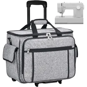 Rolling Sewing Machine Case, Detachable Rolling Sewing Machine Carrying Case on Wheels, Trolley Tote Bag