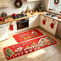 2in1 Kitchen Mat Christmas Kitchen Mat Water Absorbent Non slip Standing Mat Custom Kitchen Rugs Print 2 Pcs Kitchen Runner Mat