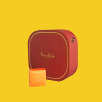 Boîte d'emballage rigide en papier STPP pour 4 biscuits/gâteaux, idéale pour les créations 3D en papier, avec insert en papier doré