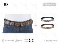 Cintura con fibbia in lega da 6,0 cm con punta piatta in metallo per uomo, abbigliamento casual - Product Image 1