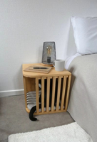 Modern houten kattenhuis bed meubels binnenhuisdierenverblijf met knusse kussen op maat gemaakt voor katten en kleine honden