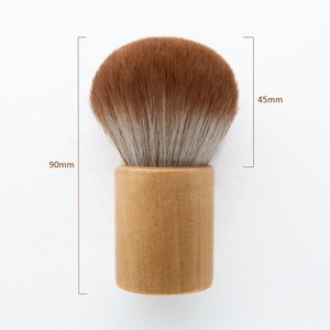 <span class=keywords><strong>Pennello</strong></span> Kabuki Grande e Soffice per Trucco, Setole Sintetiche, Manico in Legno Naturale, Logo Personalizzato, per Viso e Corpo, Polvere e Bronzer - Product Image 2