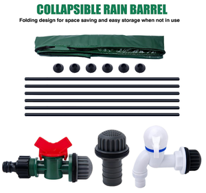 Réservoir de stockage d'eau portable baril d'eau système de collecte d'eau de pluie attrape-pluie comprend un filtre deux robinets et un kit de débordement - Product Image 4