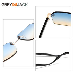 Gafas de sol sin montura Grey Jack 54 mm Metal UV400 Protección solar a la moda para mujer - Product Image 2
