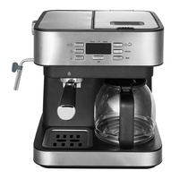 15 Bar de acero inoxidable italiano Espresso Latte Maker de grado comercial máquina para hacer café tanque de agua negro eléctrico enchufe de EE. UU.