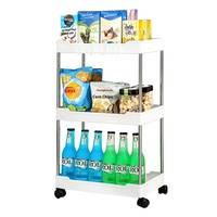Support de rangement en plastique multicouche Chariot sur pied pour salle de bain toilette salon cuisine Gap Storage