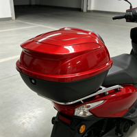 Boîte à bagages pour moto Superfasty, imperméable, anti-poussière, en PP mat, rouge bordeaux, 33L, avec serrure à clé pour le rangement du casque, résistante aux chocs, garantie 1 an