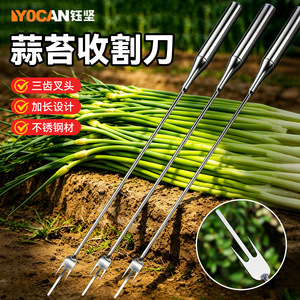Cosechador de ajos Yocan, herramienta agrícola de acero inoxidable con horquilla de 3 puntas para la cosecha - Product Image 1