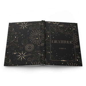 LABON – Journal noir soleil et étoiles, carnet de remerciement Journal de rêve Journal d'abondance univers Journal d'astrologie lune - Product Image 6