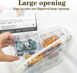 Bliss Bins Estuche transparente con cremallera <span class=keywords><strong>de</strong></span> lado <span class=keywords><strong>duro</strong></span> para almacenamiento Estuche <span class=keywords><strong>de</strong></span> lápices con cremallera transparente <span class=keywords><strong>de</strong></span> plástico Organizador <span class=keywords><strong>de</strong></span> <span class=keywords><strong>viaje</strong></span> Bolsa <span class=keywords><strong>de</strong></span> cosméticos - Product Image 5