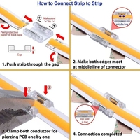 Connecteur de bande LED COB sans soudure à clipser, verrouillage rapide, mini-clip transparent, connexion sans interstice, sans points, pour éclairage d'armoires domestiques