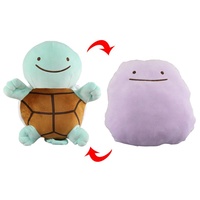 Boneka Pokemon Ditto Lucu Bolak-Balik 20cm, Mainan Boneka Lembut, Hadiah Ulang Tahun Anak