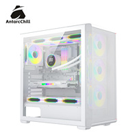 Boîtier de jeu AntarcChill Full Tower avec façade en mesh, fenêtre en verre trempé, compatible E-ATX, ATX, M-ATX, ITX, refroidisseur liquide 360
