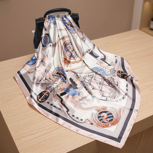 Écharpes de luxe en mousseline de soie Pure, pour femmes, écharpe Design de marque, nouveau Design de mode, vente en gros, écharpes, 2020 - Product Image 4