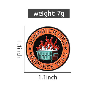 Dumpster Fire Response Team Broche Esmalte Pins Custom <span class=keywords><strong>Trash</strong></span> Fire Sarcastic Broches Mochila Solapa Insignia Joyería Regalo para Amigo - Product Image 6